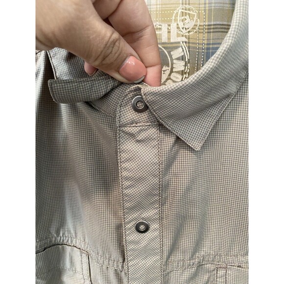 Kuhl Mountain Grown Shirt Men’s Large Snap Button Short Sleeve Hiking Gropcore - Picture 3 of 8